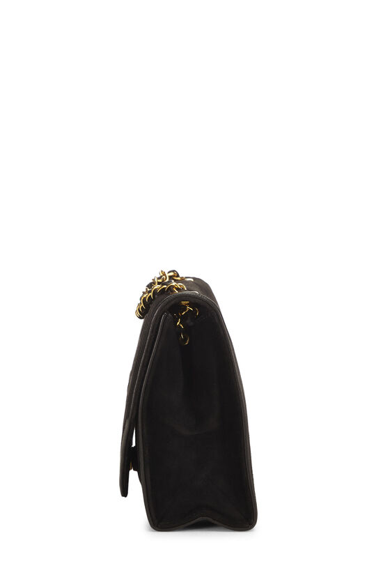 Black Suede Triborder Envelope Flap Shoulder Bag Small , , large image number 2