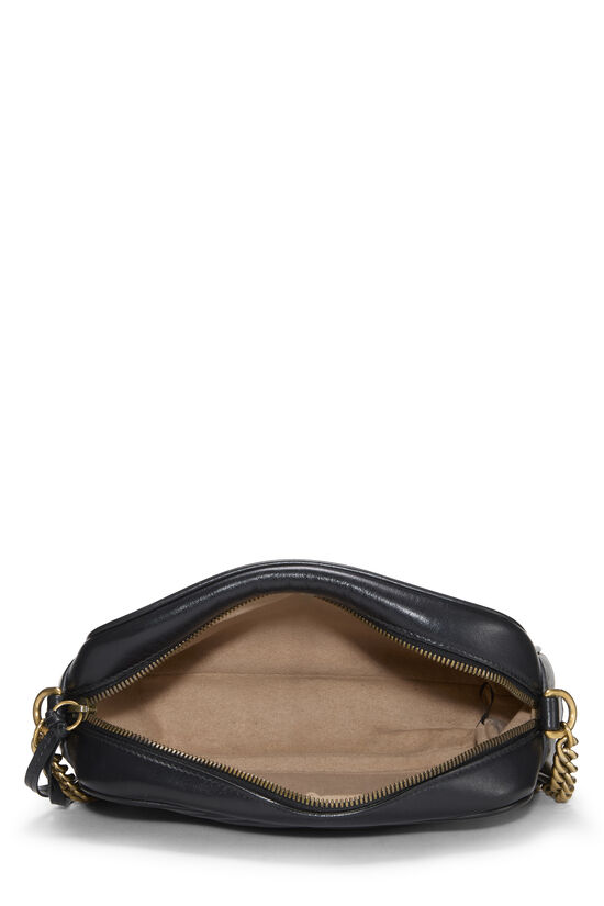 Black Leather GG Marmont Crossbody Bag Small, , large image number 5