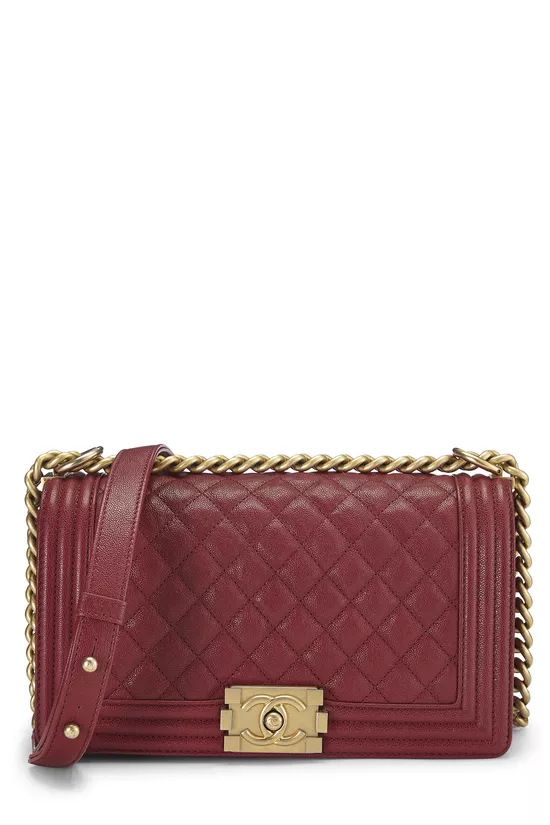 Red Quilted Caviar Boy Bag Medium, , large image number 0
