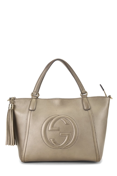 Gucci Gold Metallic Leather Soho Top Handle Bag
