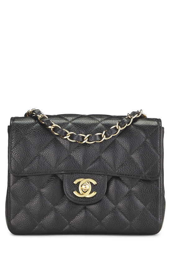 Black Quilted Caviar Half Flap Mini, , large image number 0