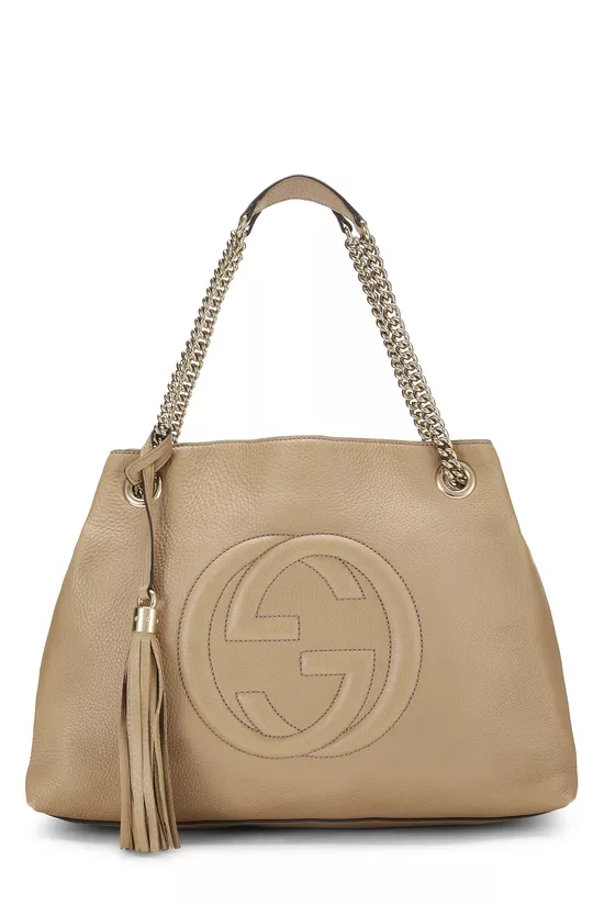 Beige Leather Soho Chain Tote, , large image number 0