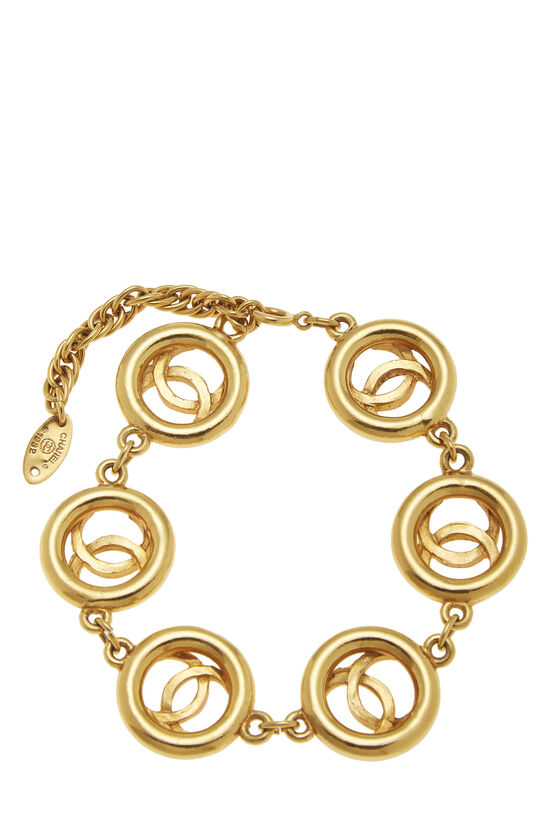 Gold 'CC' Circle Bracelet, , large image number 1