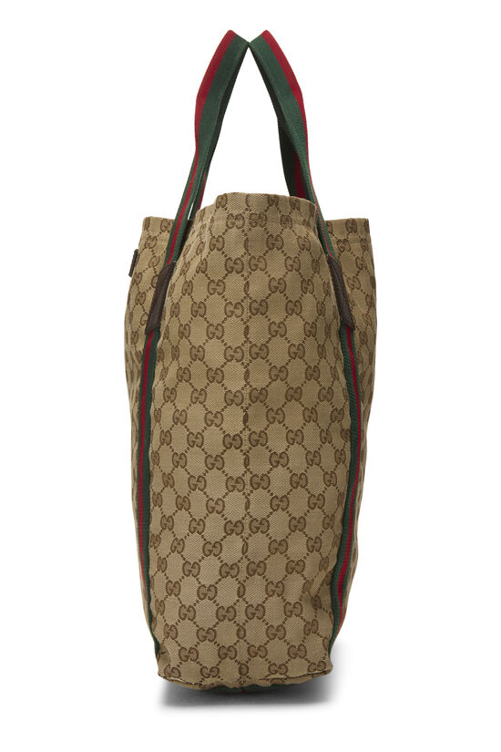 Original GG Canvas Flat Web Tote, , large image number 2