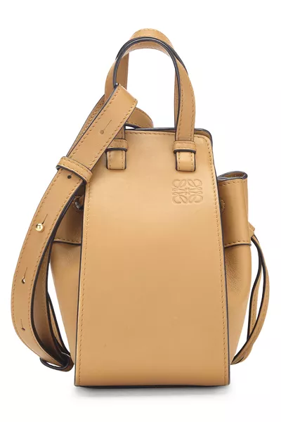 Brown Calfskin Hammock Drawstring Bag Mini