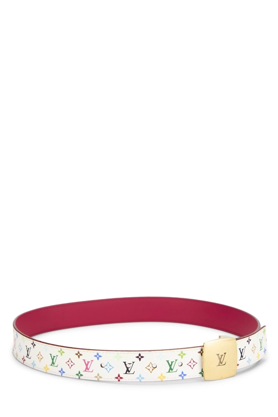 Takashi Murakami X Louis Vuitton White Monogram Multicolore Ceinture 75	, , large image number 1