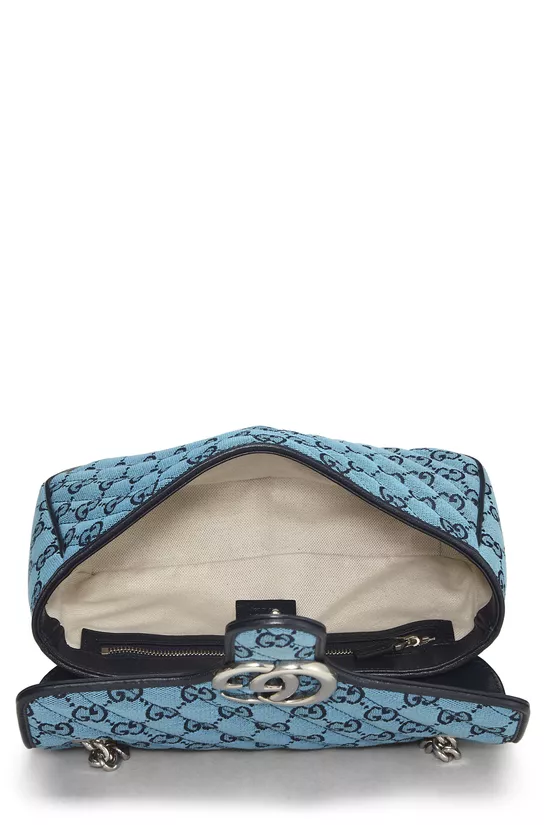 Blue GG Canvas Marmont Shoulder Bag Small, , large image number 5