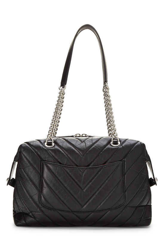 Chanel Black Chevron Calfskin Zip Tote Large Q6B3533PK5000 | WGACA 