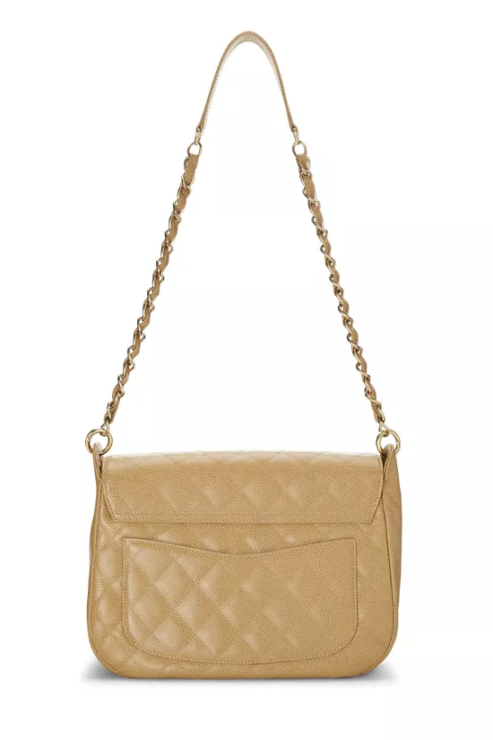 Beige Caviar Timeless CC Flap Shoulder, , large image number 3