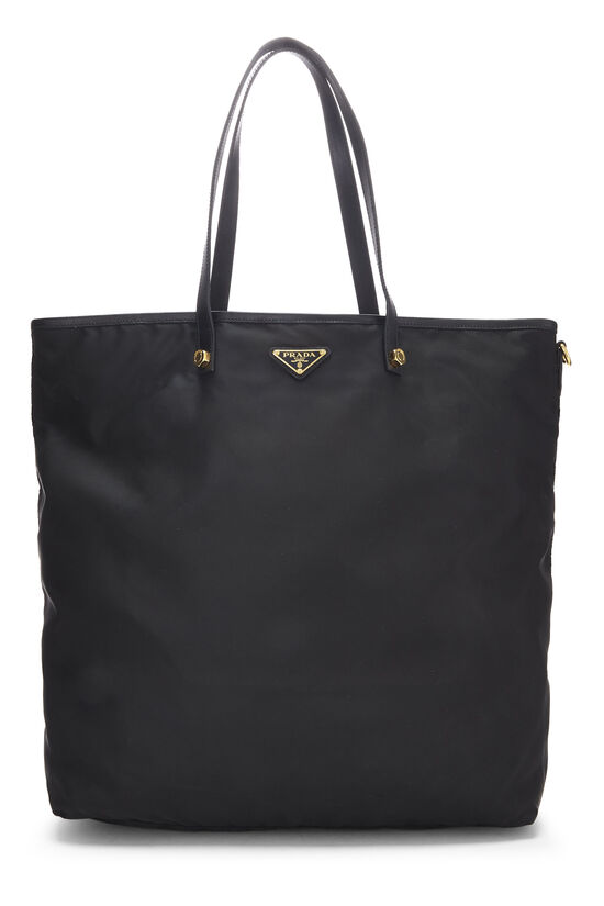 Black Nylon Embroidered Tote, , large image number 3