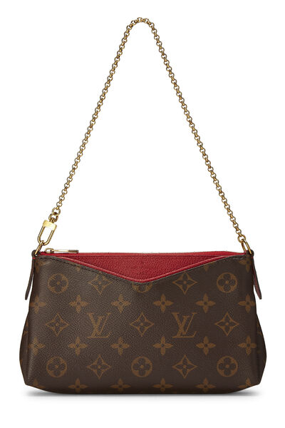 Red Monogram Canvas Pallas Clutch