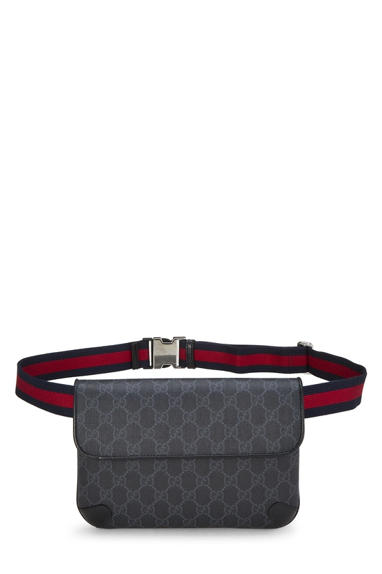 Black GG Supreme Canvas Web Slim Belt Bag, , large image number 0