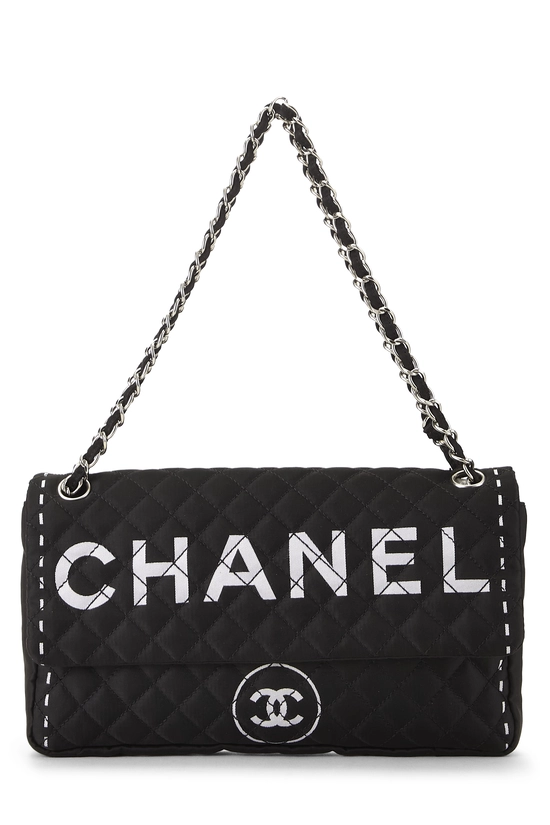 Black Nylon Logo Half Flap Maxi, , large image number 0