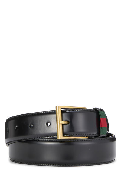Black Leather Belt 85