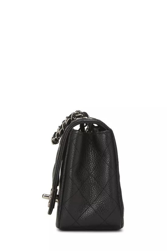 Black Quilted Caviar Square Flap Mini, , large image number 2