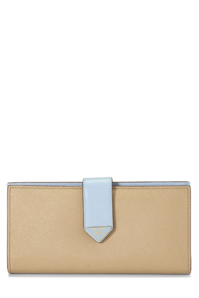 Beige Saffiano Long Wallet