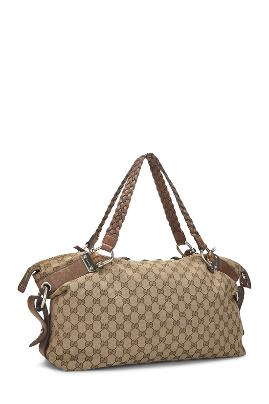 Original GG Canvas Bamboo Braided Handbag, , large image number 1