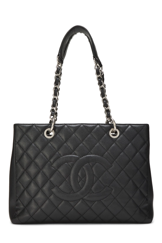 Black Quilted Caviar Grand Shopping Tote (GST), , large image number 0