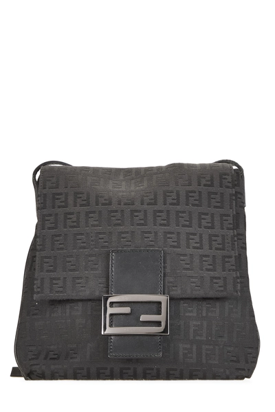 Fendi Black Zucchino Canvas Crossbody Small