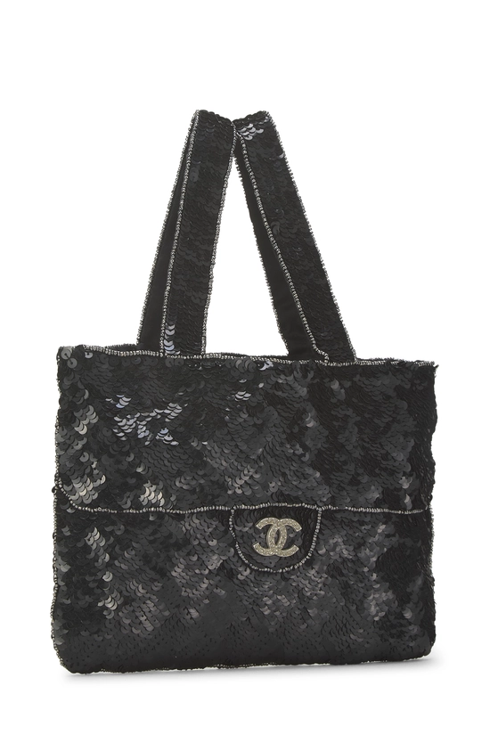 Black Sequin Handbag, , large image number 1