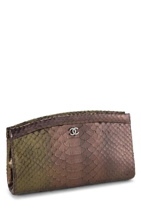 Brown Python Clutch, , large image number 1