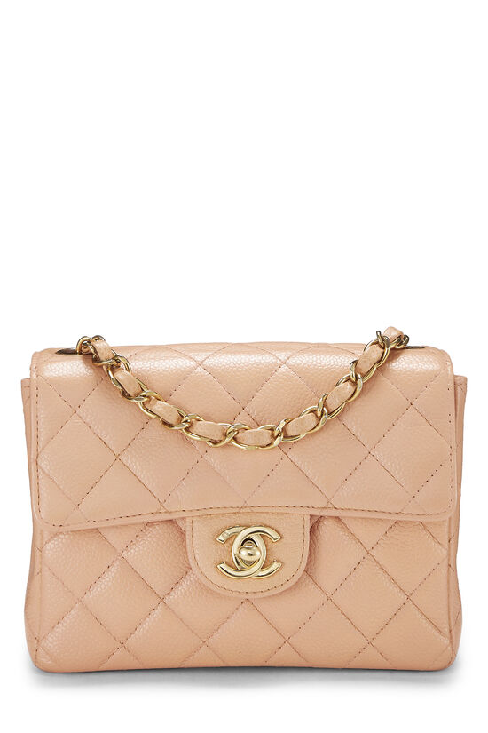 Pink Quilted Caviar Classic Medium Double Flap Bag Gold Hardware, 2003-2004