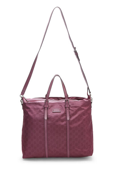Purple GG Nylon Light Duffle Bag, , large
