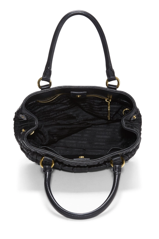 Black Nappa Gaufre Convertible Tote, , large image number 5