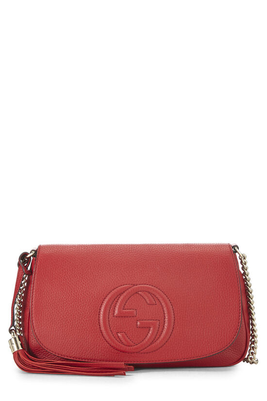 Red Grained Leather Soho Chain Flap Crossbody, , large image number 0