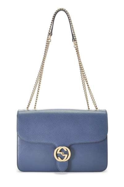 Gucci Blue Leather Interlocking Crossbody Large