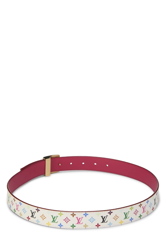 Takashi Murakami X Louis Vuitton White Monogram Multicolore Ceinture 80	, , large image number 2