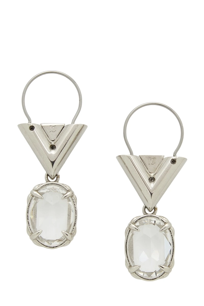 Silver Crystal Vuitton Earrings