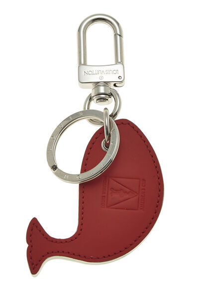 Red & Navy Leather America's Cup Gaston V Whale Bag Charm, , large