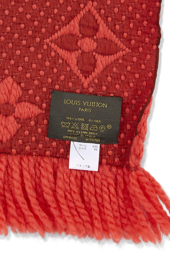 Orange Wool Logomania Scarf, , large image number 1