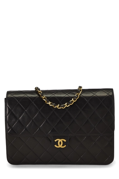 Chanel Black Quilted Lambskin Ex Flap Medium