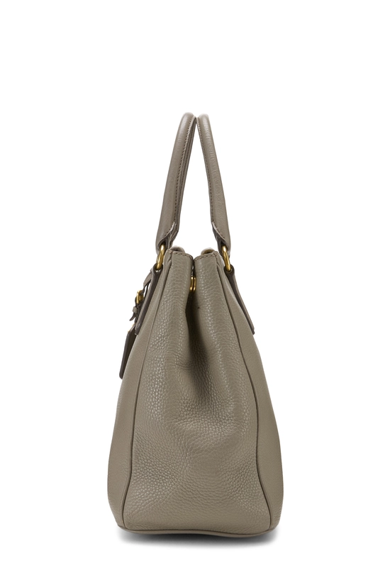 Grey Vitello Daino Double Zip Handbag Medium, , large image number 2
