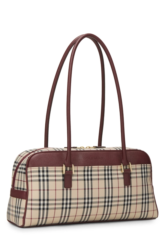 Burgundy House Check Jacquard Long Bowler Small, , large image number 1