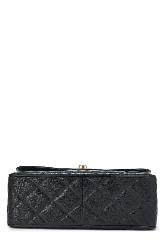 CHANEL Caviar Leather Large O-Case Zip Pouch Black-US