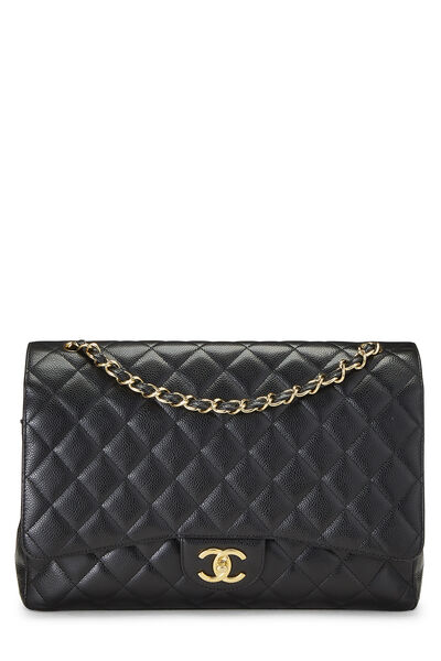 Black Quilted Caviar New Classic Double Flap Jumbo