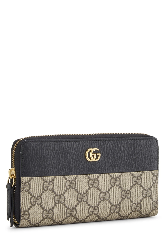 Black Original GG Supreme Canvas Marmont Zip Around Wallet, , large image number 1