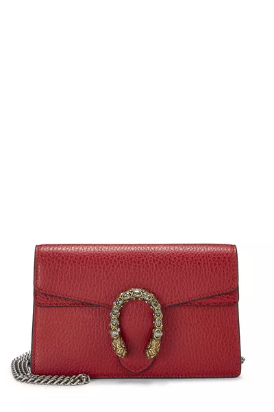 Red Leather Dionysus Super Mini