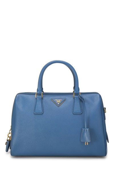 Prada Blue Saffiano Boston