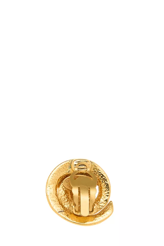 Gold Button Earrings, , large image number 1