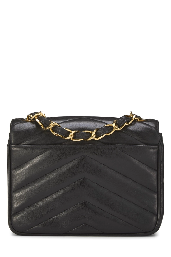 Black Lambskin Chevron Flap Mini, , large image number 3