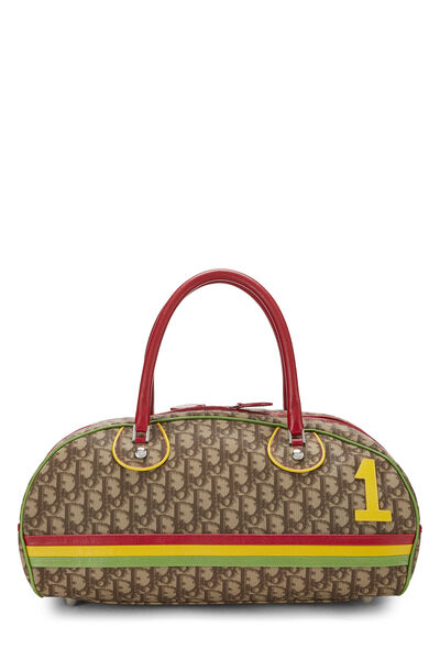 Brown Trotter Coated Canvas Rasta Bowler Bag