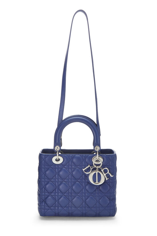 Blue Cannage Quilted Lambskin Lady Dior Medium, , large image number 2