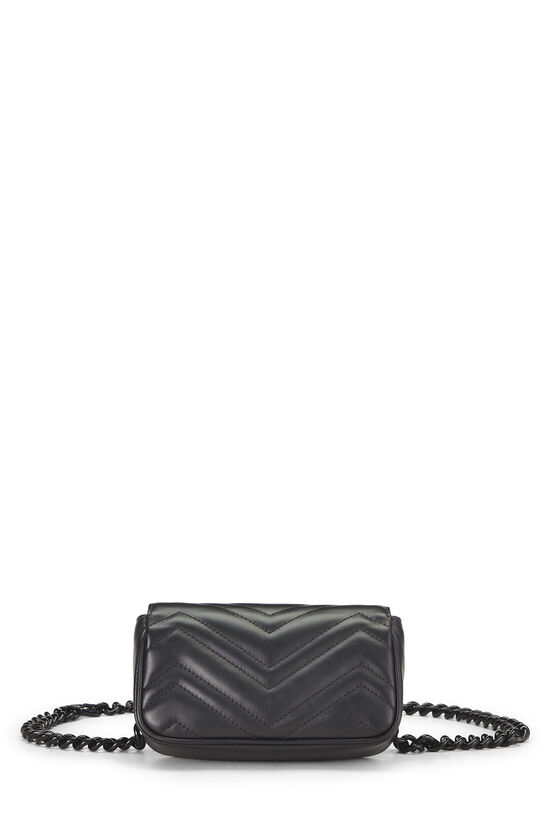 Black Chevron Leather GG Marmont Belt Bag, , large image number 3