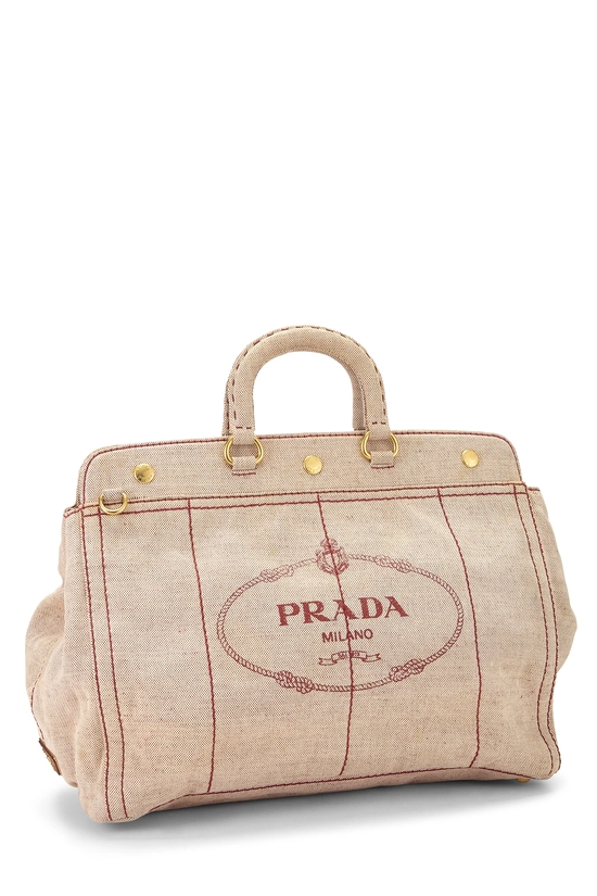 Beige Canvas Canapa Logo Tote, , large image number 1