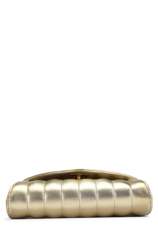 Gold Quilted Lambskin Shoulder Bag Small, , large image number 4