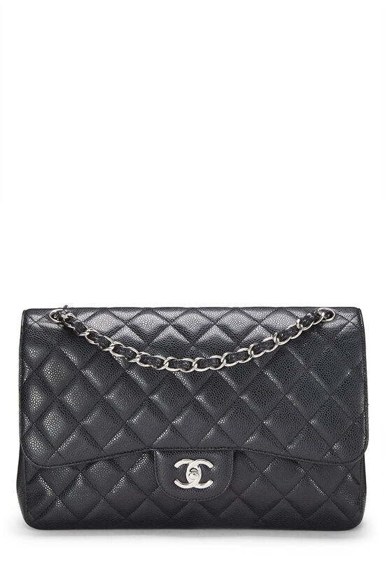 Black Quilted Caviar New Classic Flap Jumbo
